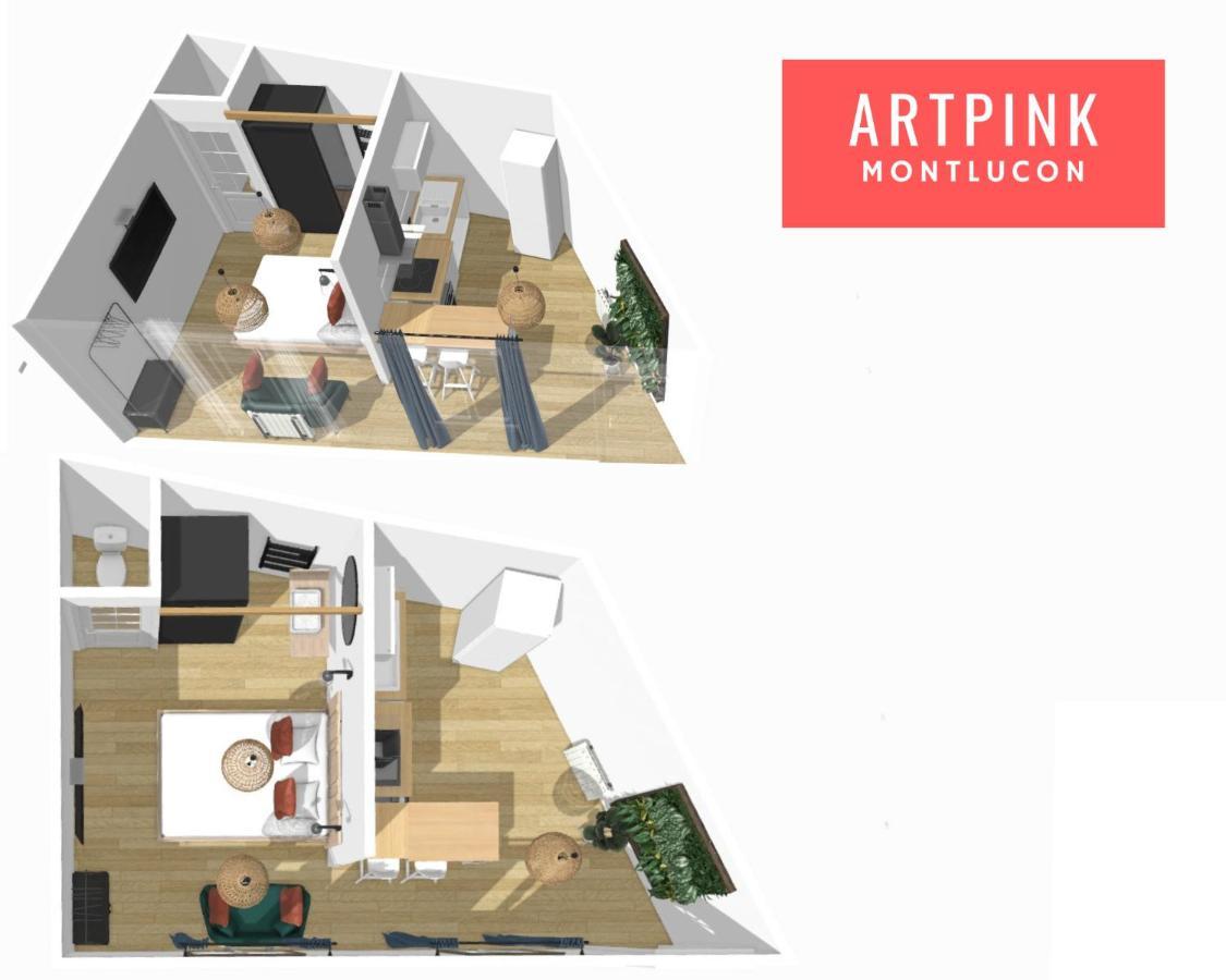 Artpink - Ideal Pros - Proche Commerces - Agathor Montluçon Exterior foto
